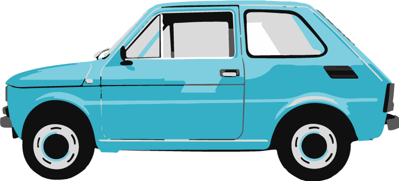 Kids vinyl rug featuring a blue vintage car - TenStickers