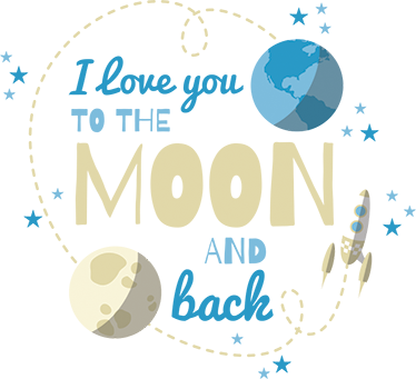 Kids vinyl rug to the moon and back - TenStickers