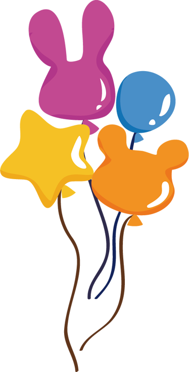 Kids vinyl rug colorful balloon shapes - TenStickers