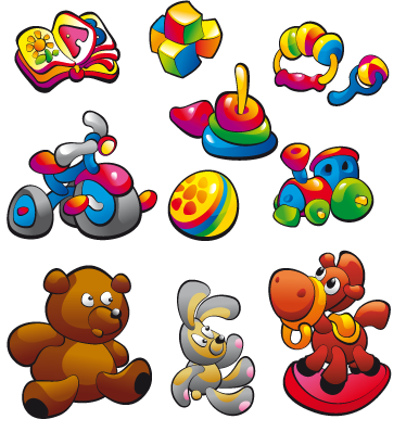 Kids vinyl rug toy collection stickers - TenStickers