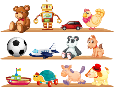 Kids vinyl rug with toy storage shelves - TenStickers