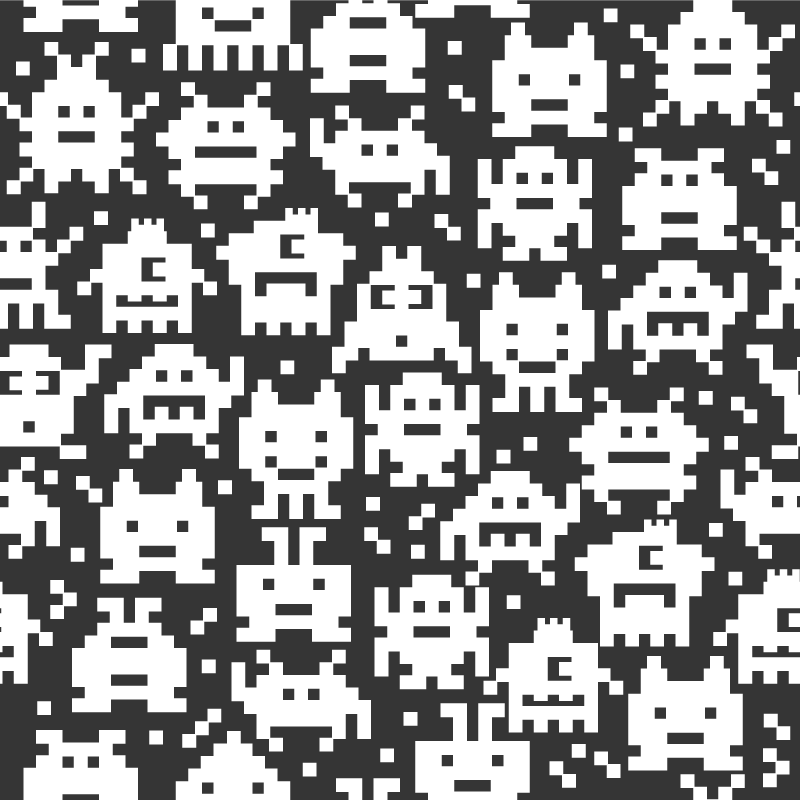 Kids vinyl rug videogame creatures - TenStickers