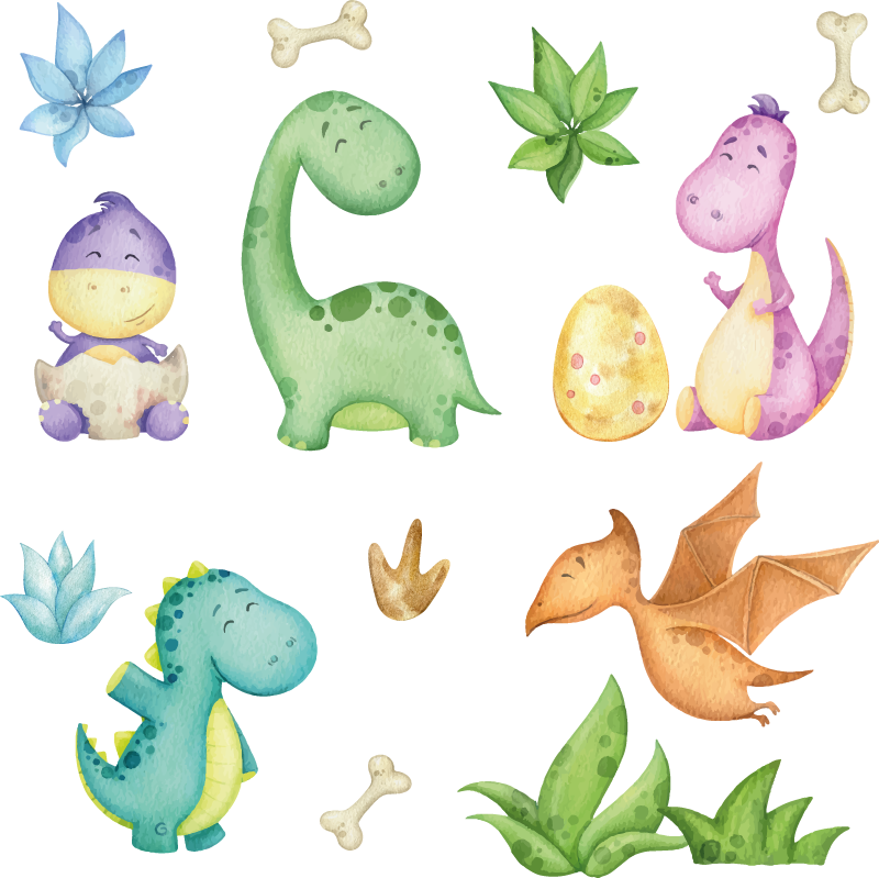 Nordic dinosaur design bedroom vinyl rug - TenStickers