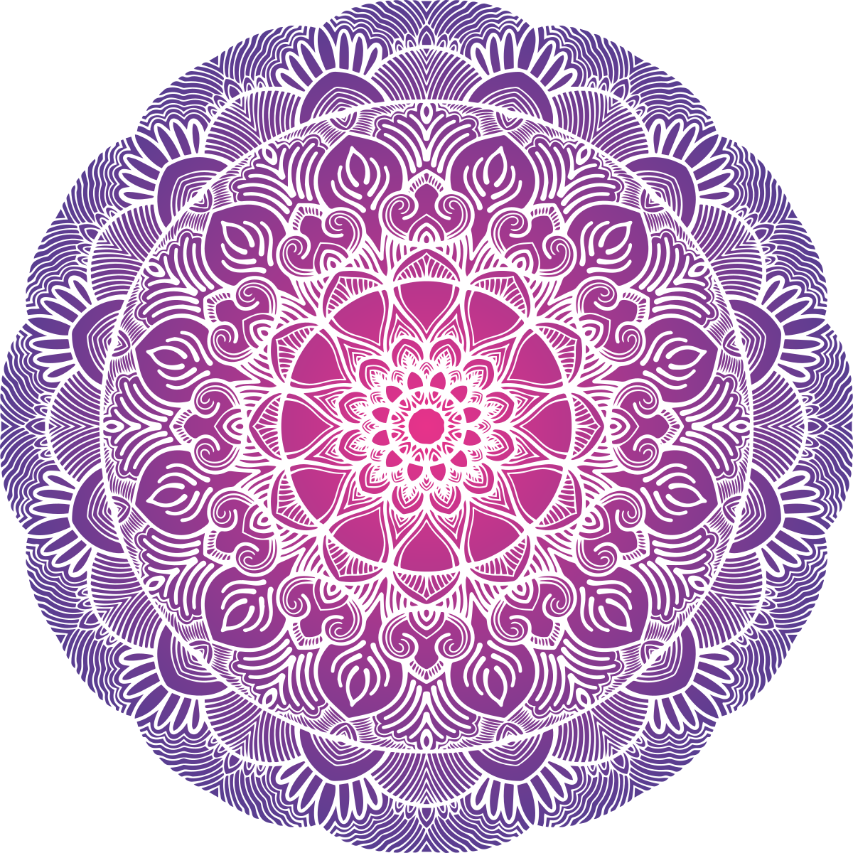 Bedroom vinyl rug purple flower mandala - TenStickers