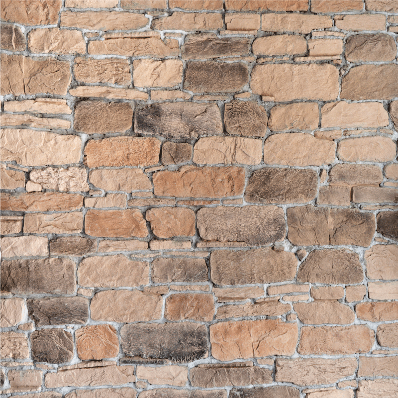 Bedroom vinyl rug in light brown stone brick pattern - TenStickers