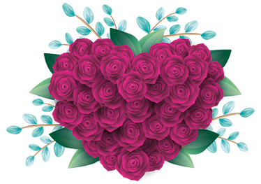 Bedroom vinyl rug heart crown with roses - TenStickers