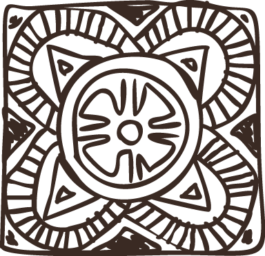 Bedroom vinyl rug ethnic floral square design - TenStickers