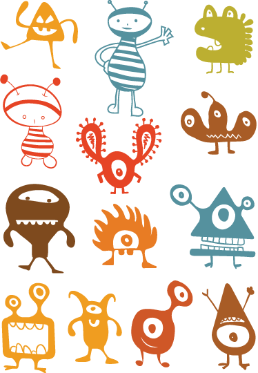 Kids vinyl rug with vibrant extraterrestrials - TenStickers