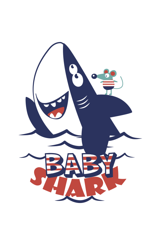 Kids vinyl rug baby shark nursery decor - TenStickers