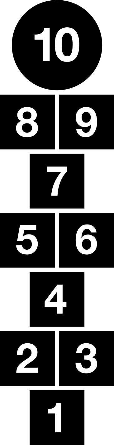 Game vinyl rug with hopscotch squares design - TenStickers