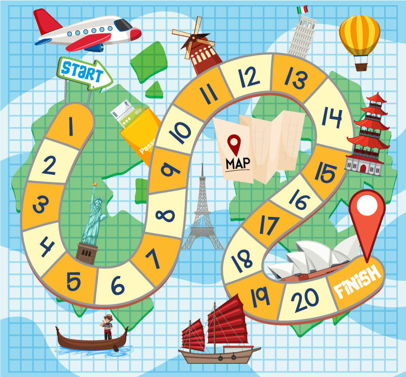 Game vinyl rug board game map design - TenStickers