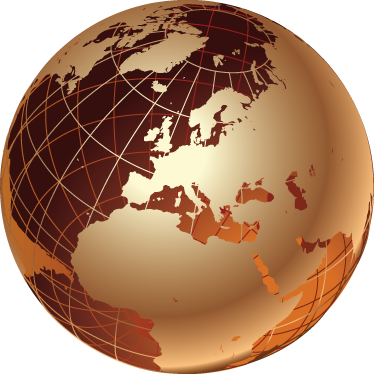 World map vinyl rug golden world map europe - TenStickers