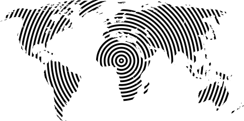 Concentric texture world map vinyl rug - TenStickers