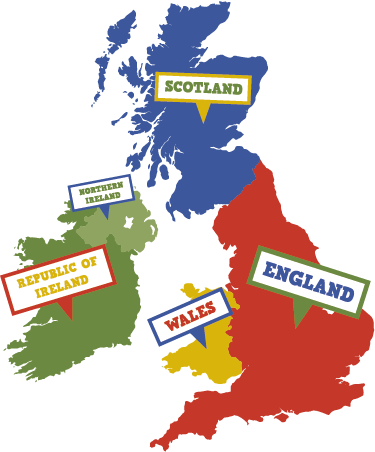 World map vinyl rug colorful united kingdom - TenStickers