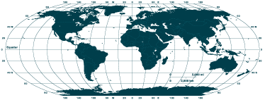 World map vinyl rug with blue meridians - TenStickers