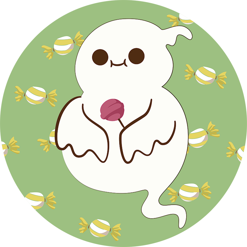 Kids vinyl rug fun kids ghost design - TenStickers