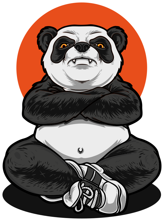 Kids vinyl rug panda rebel - TenStickers