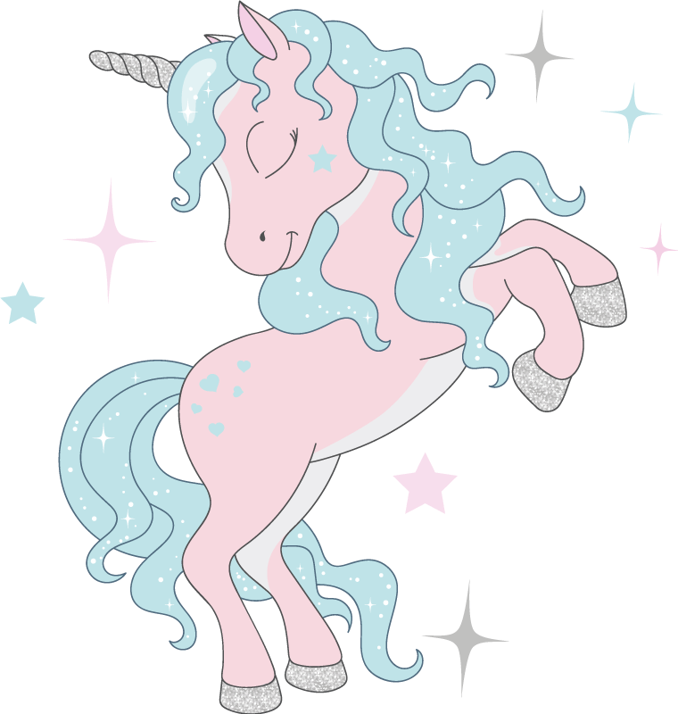 Kids vinyl rug glimmer unicorns design - TenStickers