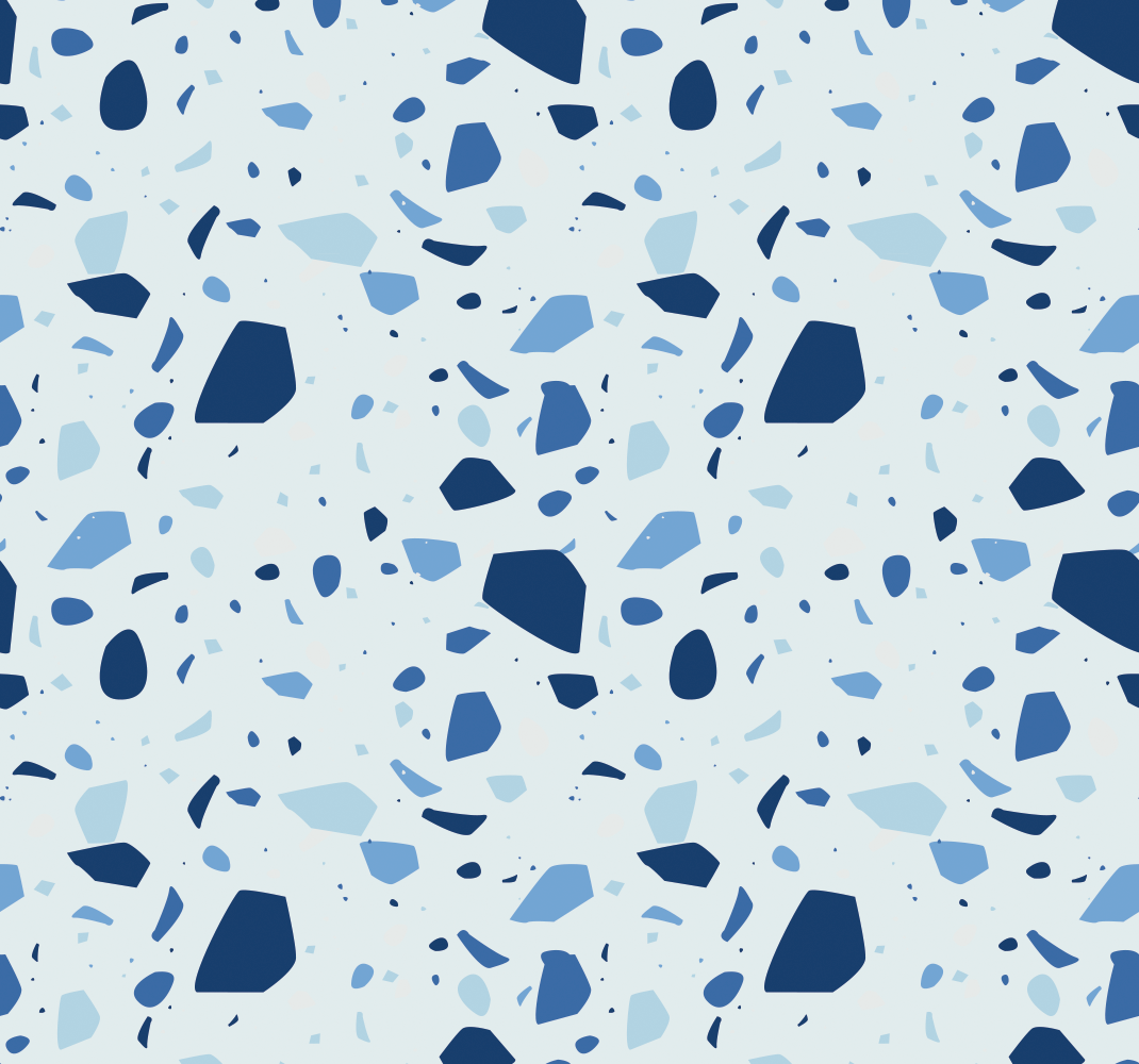 Bathroom vinyl rug in blue terrazzo - TenStickers