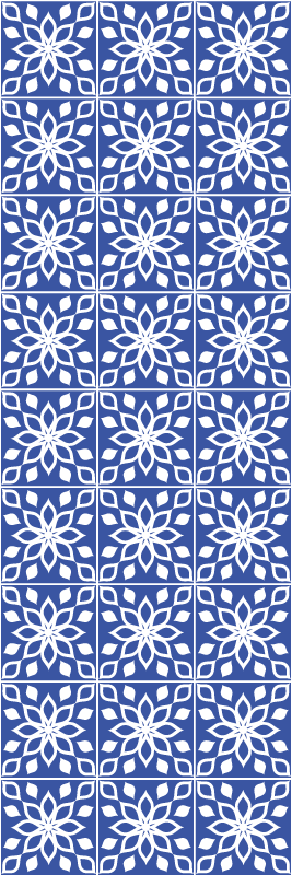 Bathroom vinyl rug in blue southern tile pattern - TenStickers
