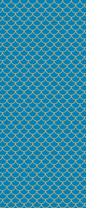 Bathroom vinyl rug with blue fish scale design - TenStickers