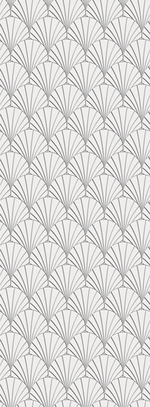 Bathroom vinyl rug with art deco white shells pattern - TenStickers