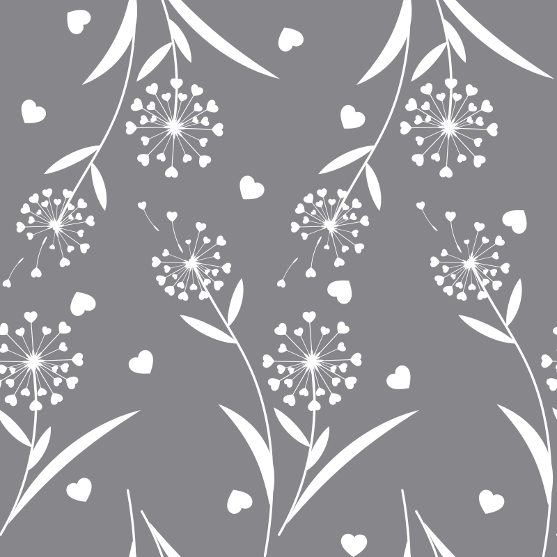 White dandelions bathroom vinyl rug - TenStickers