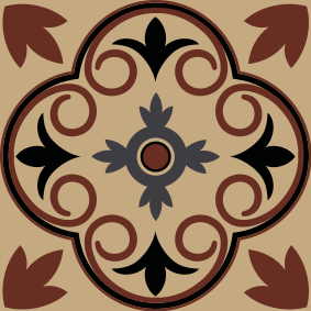 Bathroom vinyl rug in hydraulic vintage cement design - TenStickers