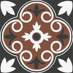 Bathroom vinyl rug in gray and brown vintage style - TenStickers