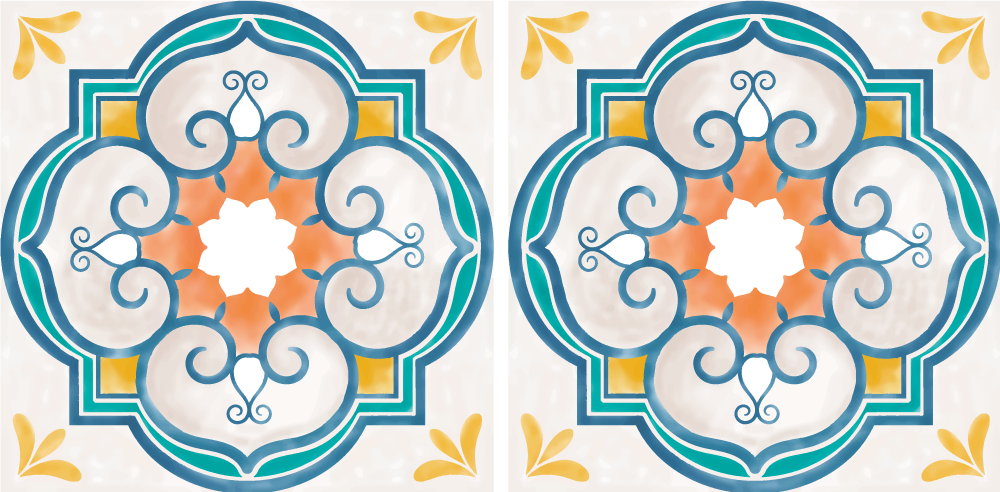Kitchen vinyl rug with similar cement patterns - TenStickers