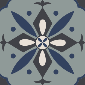 Kitchen vinyl rug in hydraulic tile design - TenStickers
