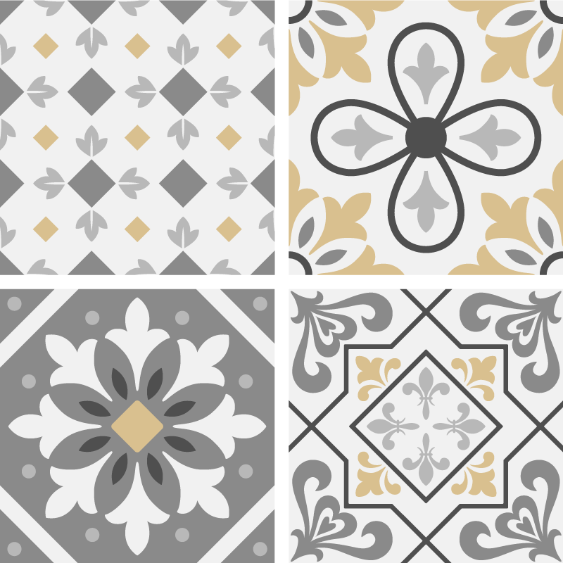Kitchen vinyl rug with amiaz cement design - TenStickers
