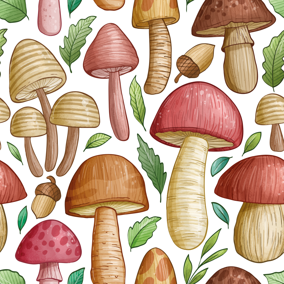 Kitchen vinyl rug featuring assorted mushrooms - TenStickers