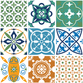 Kitchen vinyl rug in porcelain tile design - TenStickers