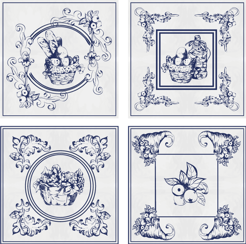 Kitchen vinyl rug in belgian ceramic design - TenStickers
