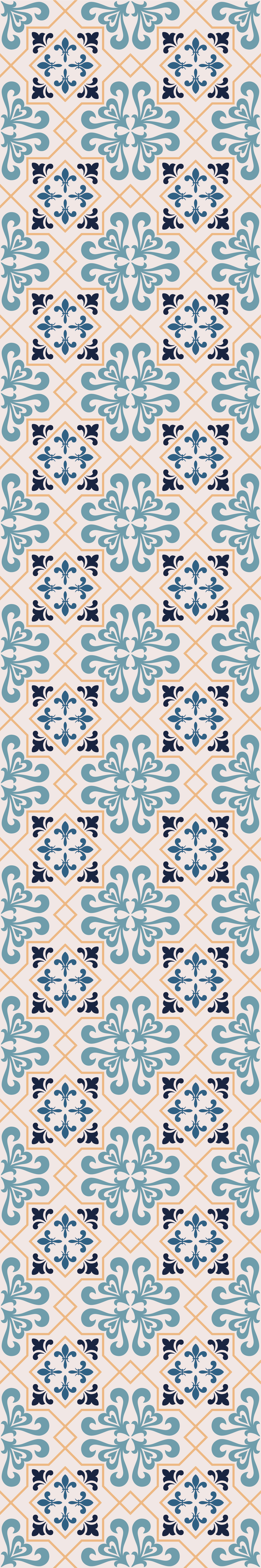 Kitchen vinyl rug in yellow portuguese tile design - TenStickers