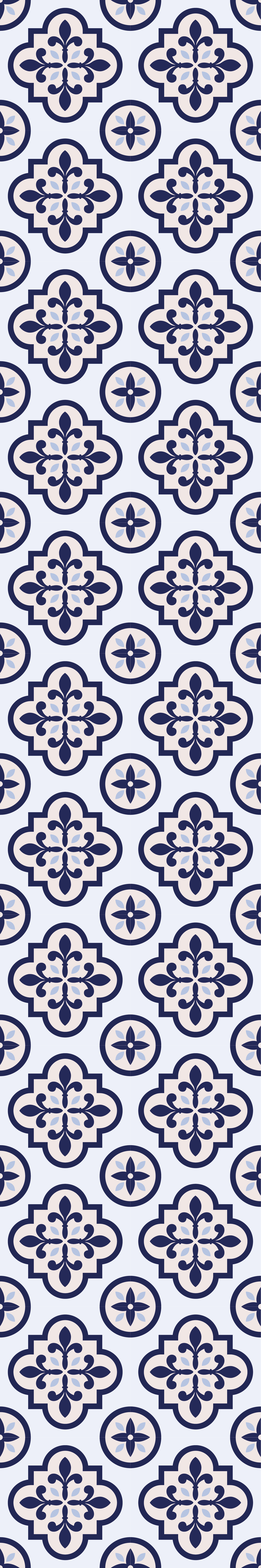 Kitchen vinyl rug in blue traditional portuguese tile - TenStickers