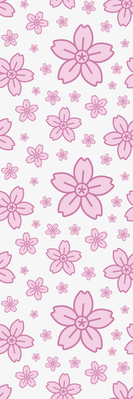 Pink cute little flowers on white bedroom vinyl rug - TenStickers