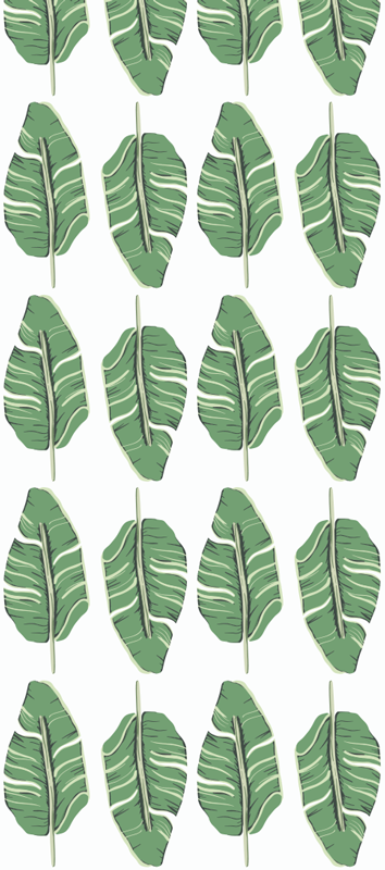Bedroom vinyl rug in nordic green leaf design - TenStickers