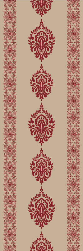 Bedroom vinyl rug in beige floral design - TenStickers