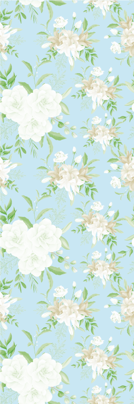 Wild floral grandmillenial bedroom vinyl rug - TenStickers