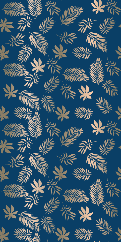 Bedroom vinyl rug with african blue flower design - TenStickers