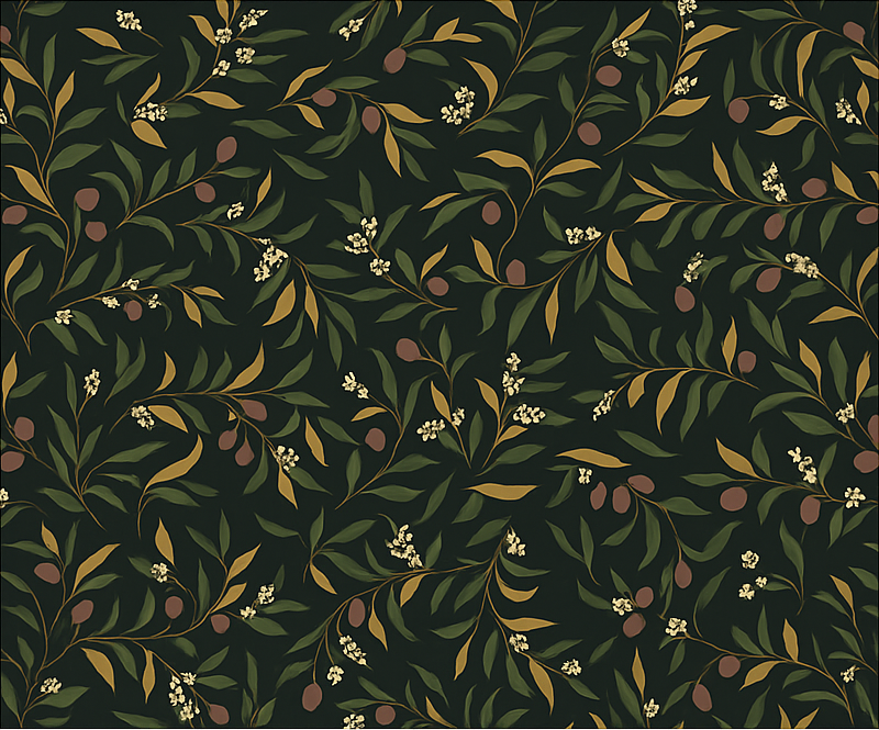 Bedroom vinyl rug with simple repetitive floral pattern - TenStickers