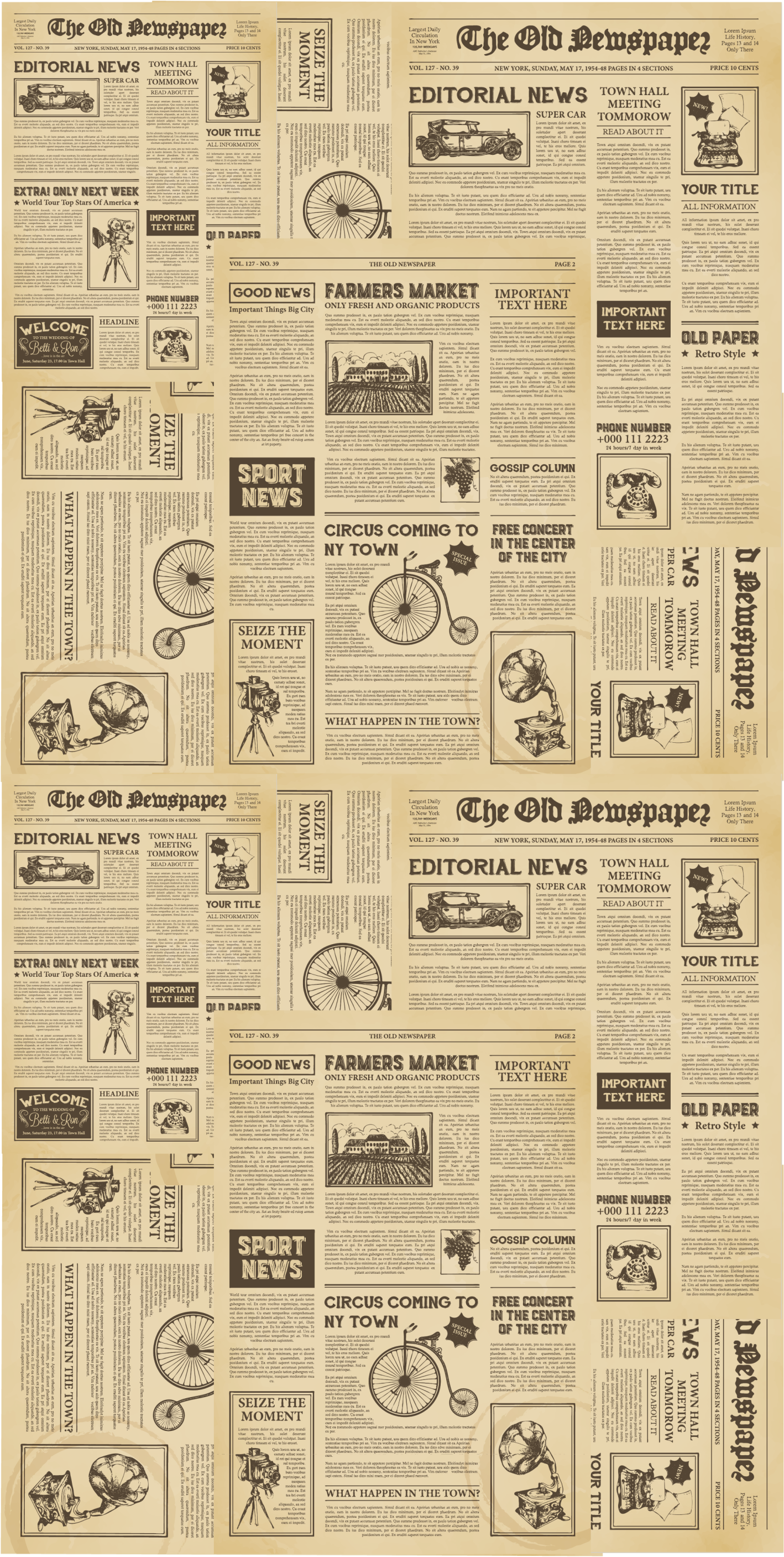 Vintage american newspaper office vinyl rug - TenStickers