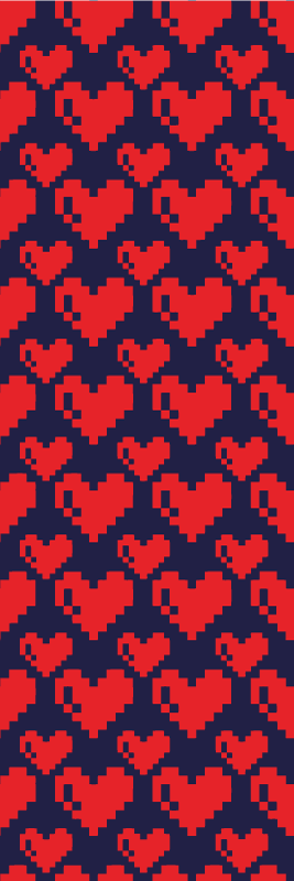 Bedroom vinyl rug with red heart geometric pattern - TenStickers