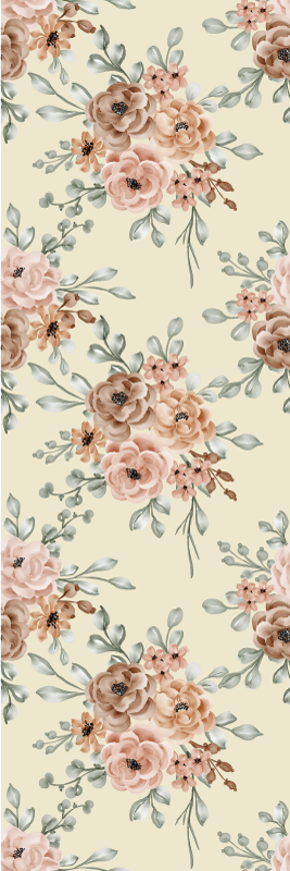 Bedroom vinyl rug featuring romantic rose oil painting - TenStickers