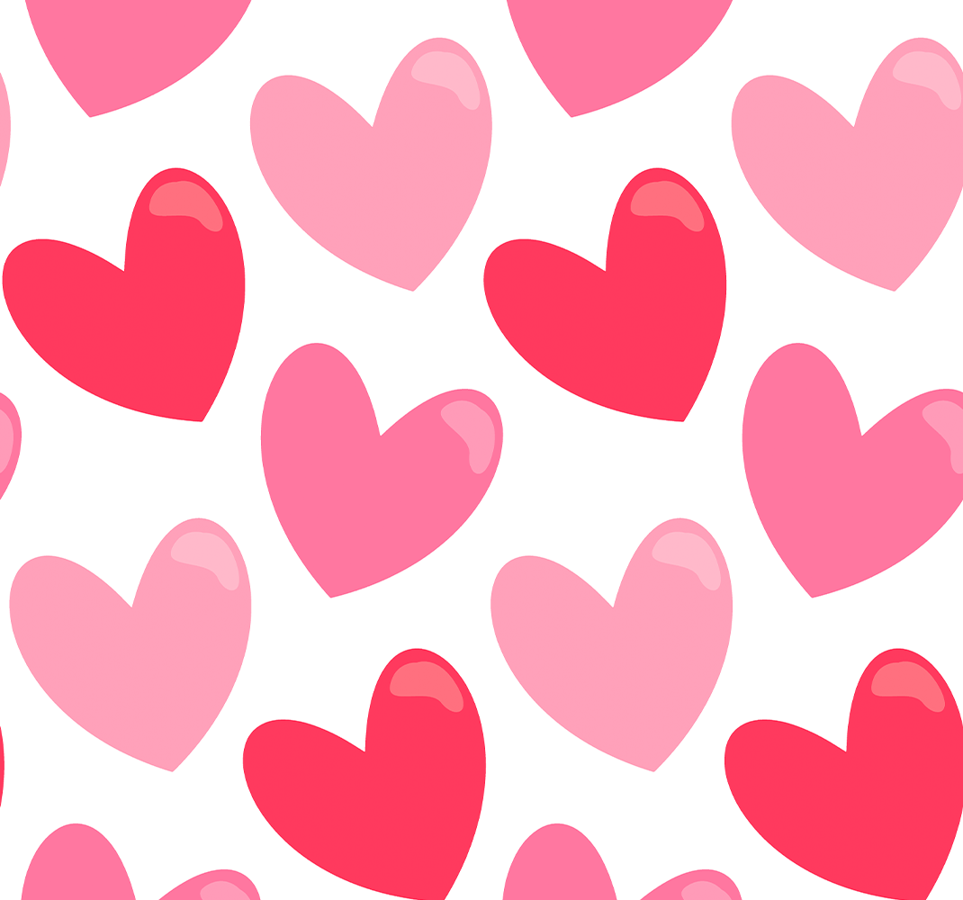 Bedroom vinyl rug with large heart shapes - TenStickers