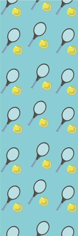 Bedroom vinyl rug with tennis racket and ball design - TenStickers