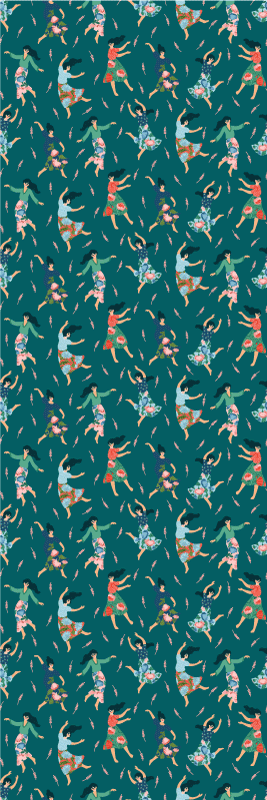 Dancing women with bedroom vinyl rug - TenStickers