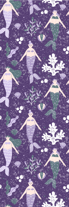 Bedroom vinyl rug mermaid splash design - TenStickers